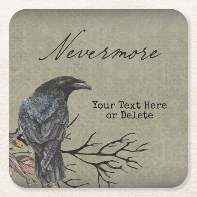 Halloween Korp Nevermore Pappersunderlägg Underlägg Papper Kvadrat (Framsidan)