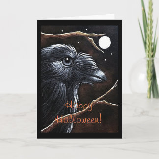 HALLOWEEN KORPSVART KRÅKA- & FULLMÅNEKORT KORT