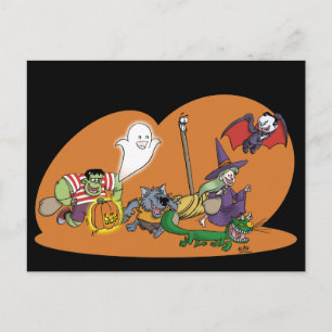 Halloween-kort eller bus eller godis-kort vykort