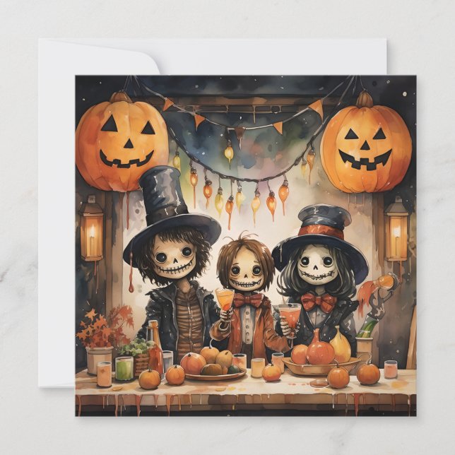Halloween-kort för fest julkort (Framsida)