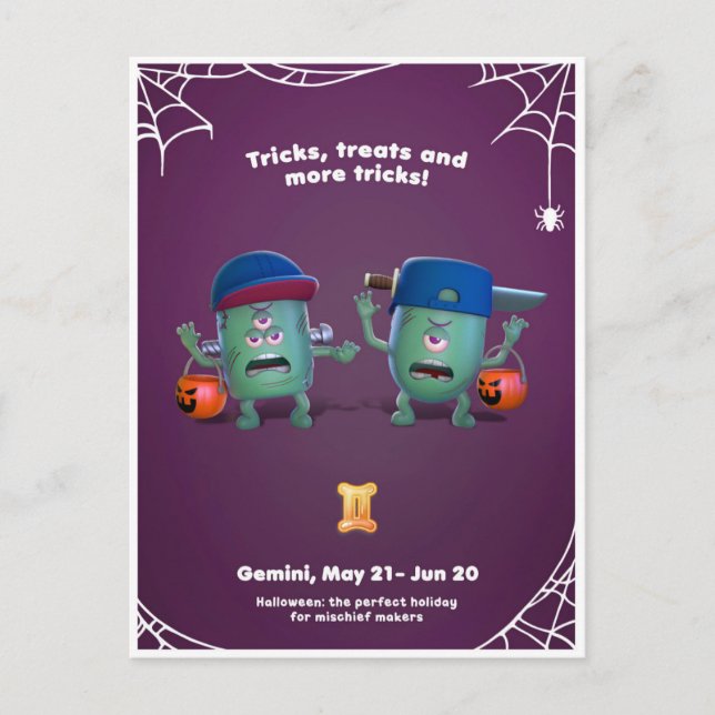 Halloween-kort för Gemini Vykort (Framsida)