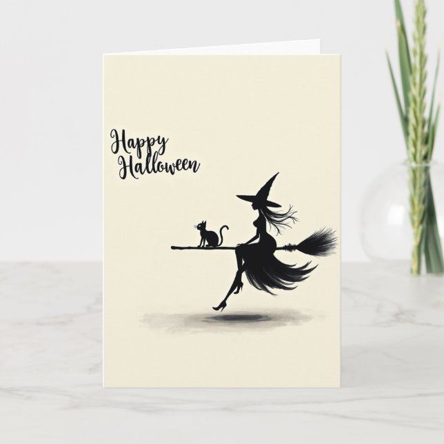 Halloween-kort för lycklig flygning kort (Framsida)