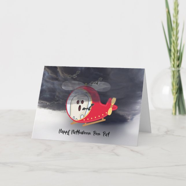 Halloween-kort för Pen Pal med Helicopter Kort (Framsida)