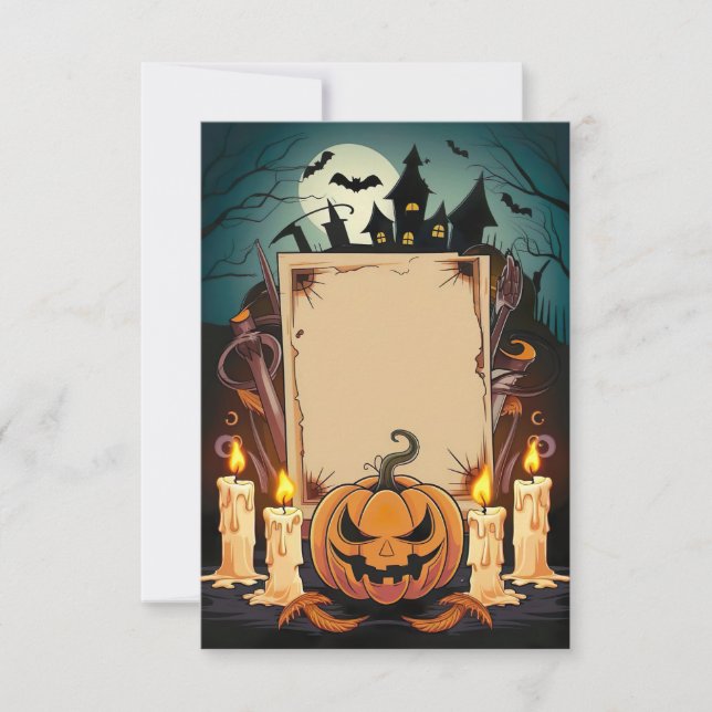 Halloween-kort för tom inbjudan (Framsida)