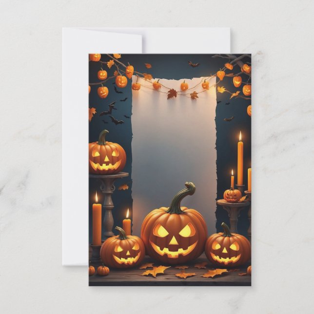 Halloween-kort för tom inbjudan (Framsida)