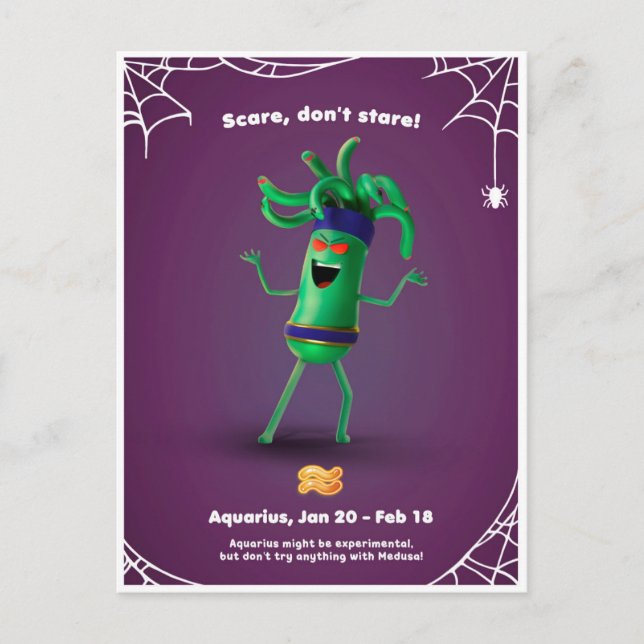 Halloween-kort för Vattumannen Vykort (Framsida)