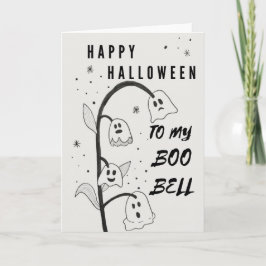 Halloween-kort | Ghost | Blommor | Boo Klockor Kort