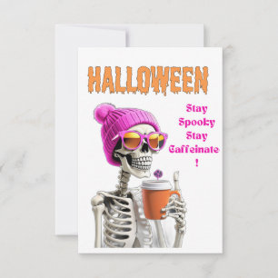 Halloween-kort: Håll dig spöklik, Håll dig Kaffein Tack Kort