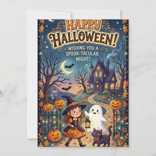 Halloween-kort Inbjudningar (Framsida)