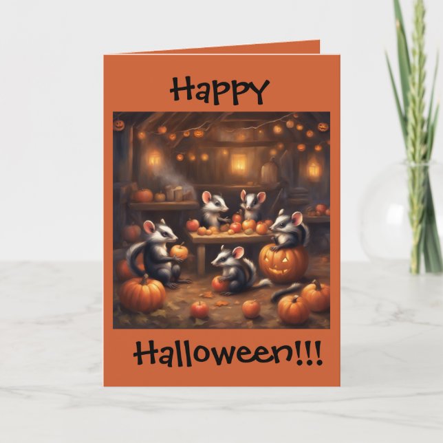 Halloween-kort med baby skunk kort (Framsida)