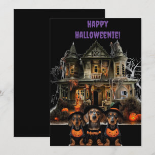 Halloween-kort med Dachshund Julkort