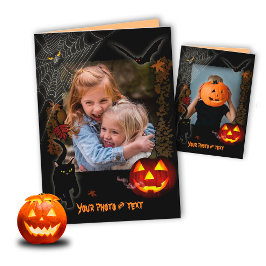 Halloween-kort med ditt foto och din text helgkort