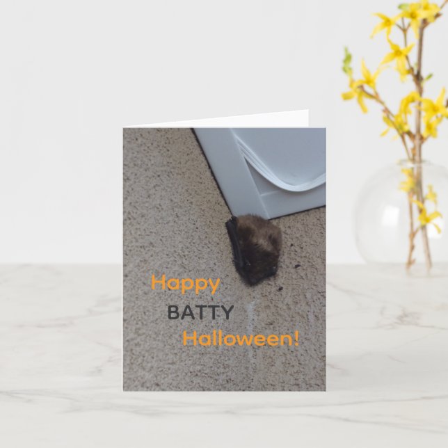 Halloween-kort med fladdermus kort (Gul blomma)