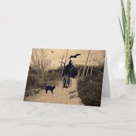 Halloween-kort med Grim Reaper i Sepia Kort