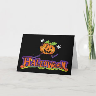 Halloween kort med jolly pumpa