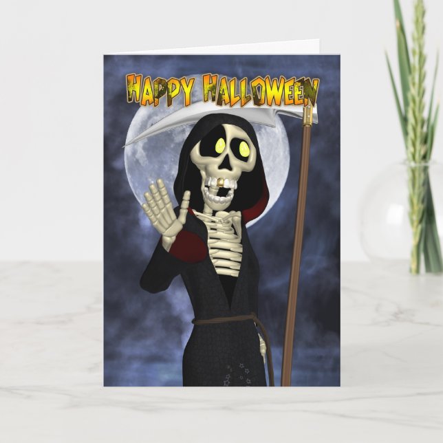 Halloween-kort med Lycklig grim-rabatt Kort (Framsida)