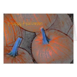 Halloween-kort med pumpor i Färgpenna OBS Kort
