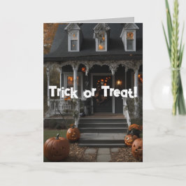 Halloween-kort med rim om 'Trick or Treat' Helgkort
