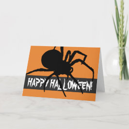 Halloween-kort med siluett av spindel kort