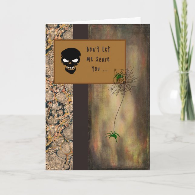 Halloween-kort med Skeleton och Spiders Kort (Framsida)