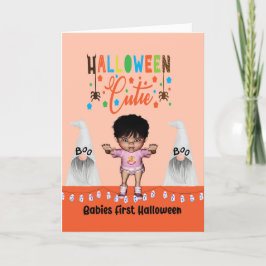 Halloween-kort med Spädbarn First Halloween Tack Kort