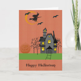 Halloween-kort med Spooky House Kort