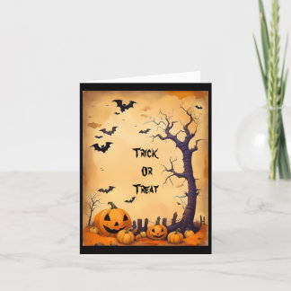 Halloween-kort med texten 'Bus eller godsaker' Kort