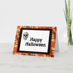 Halloween-kort - Skull/Pumpkin Guts Helgkort