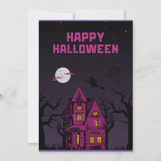 halloween-kort söt spinder bus eller godis" julkort (Framsida)