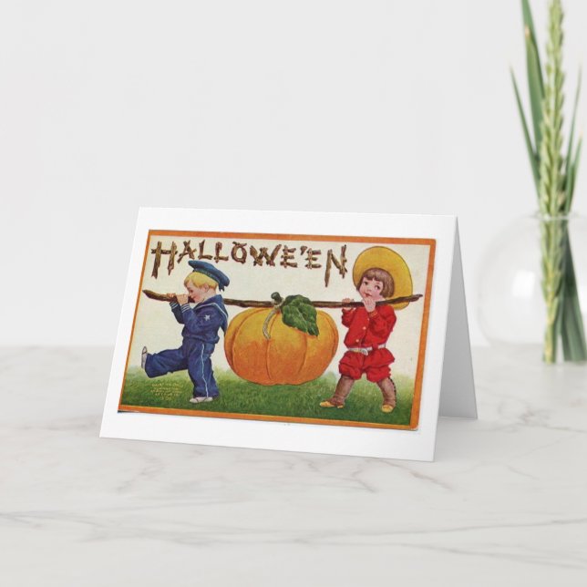 Halloween-kort-Vintage Kort (Framsida)