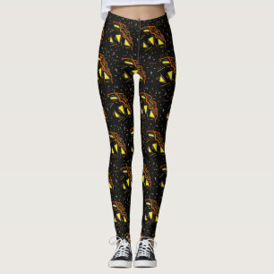 Halloween Kosmisk Pumpa Yttre Rymden Jack OLantern Leggings