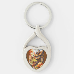 Halloween-kostnadsöverväganden Twisted Heart Silverfärgad Nyckelring