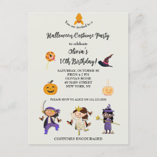 Halloween Kostym Barnkalas Vykort