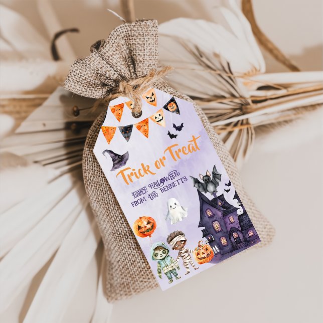 Halloween-kostym Födelsedags Trick or Treat Presentetikett (Skapare uppladdad)
