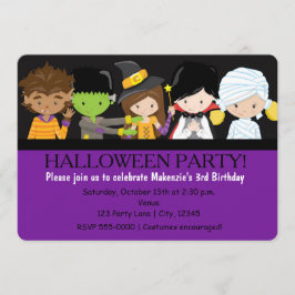 Halloween-kostym för barn Födelsedagsfest-inbjudan Inbjudningar