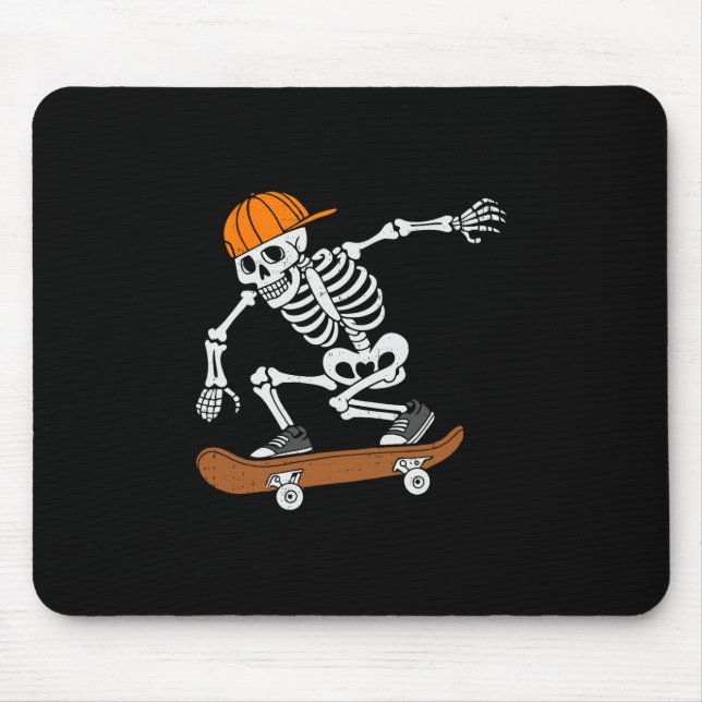 Halloween-kostym för skateboard Skelett skateboard Musmatta (Framsidan)