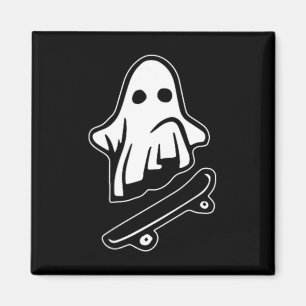 Halloween-kostym för spökskateboarding Roligt spök Magnet