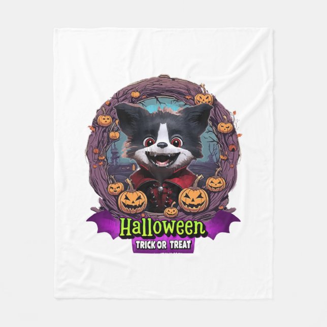 Halloween-kostym för valp fleecefilt (Framsidan)
