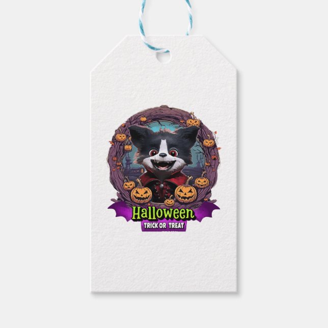 Halloween-kostym för valp presentetikett (Framsidan)