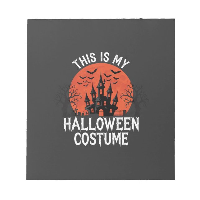 Halloween-kostym Förhäxad Slott Vektordesign Anteckningsblock (Framsida)