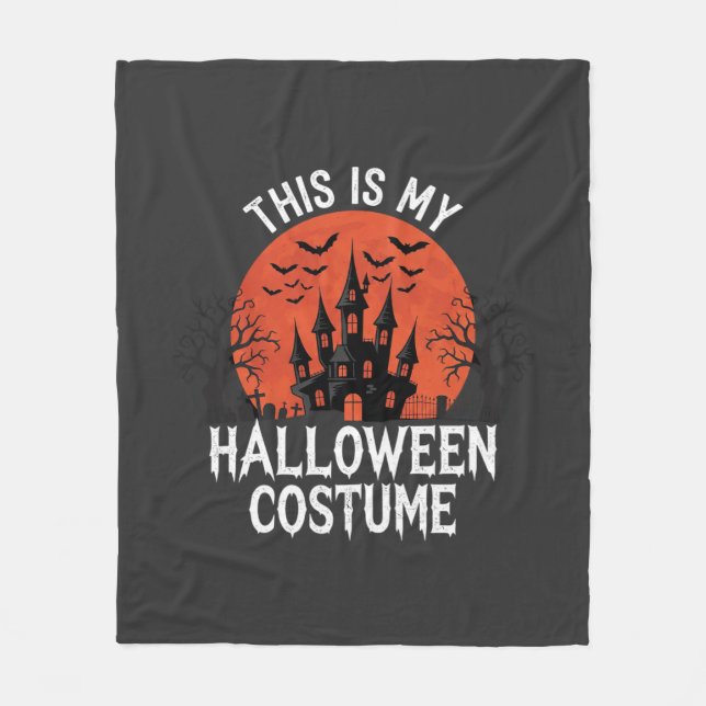 Halloween-kostym Förhäxad Slott Vektordesign Fleecefilt (Framsidan)