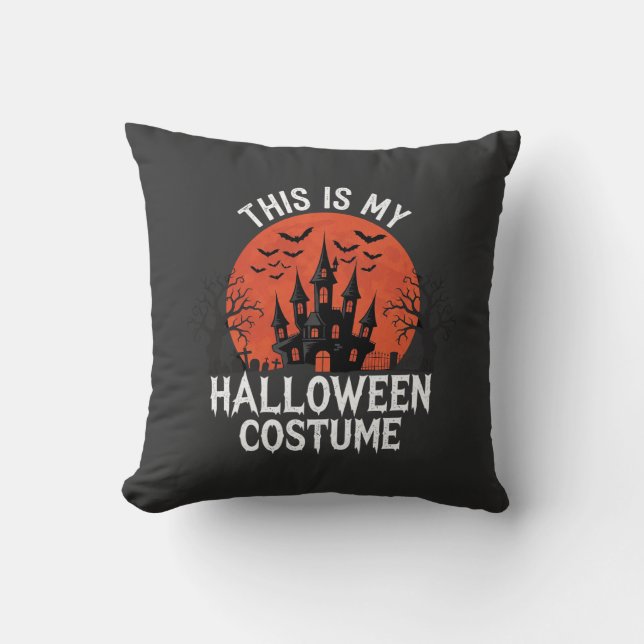 Halloween-kostym Förhäxad Slott Vektordesign Kudde (Framsida)