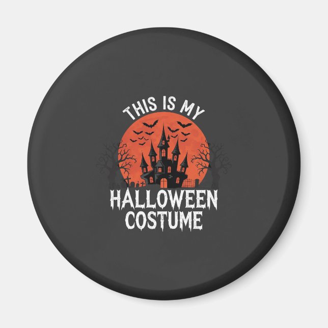 Halloween-kostym Förhäxad Slott Vektordesign Magnet (Framsidan)