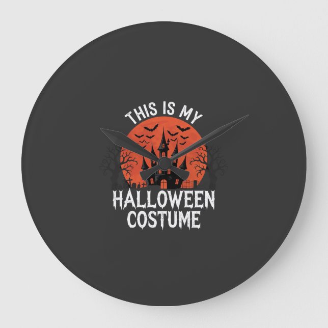 Halloween-kostym Förhäxad Slott Vektordesign Stor Klocka (Framsida)