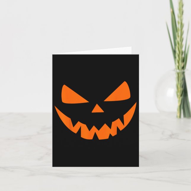 Halloween Kostym Jack O' Lantern Pumpa Ansikte Kvi Kort (Framsida)