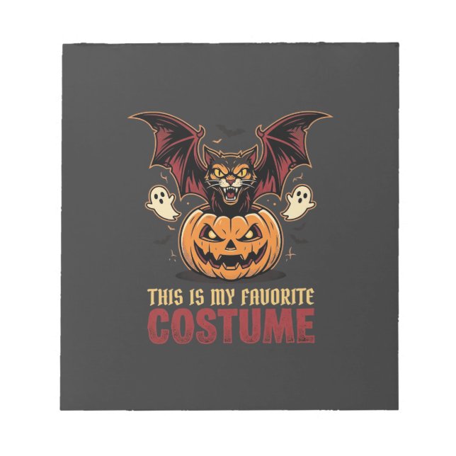 Halloween Kostym Monster Pumpa Gotisk Vektor De Anteckningsblock (Framsida)