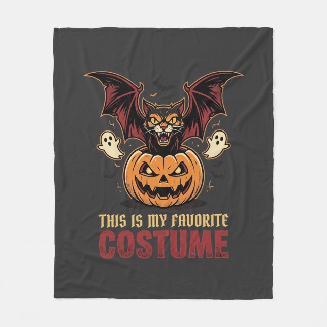 Halloween Kostym Monster Pumpa Gotisk Vektor De Fleecefilt (Framsidan)