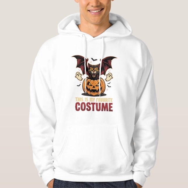 Halloween Kostym Monster Pumpa Gotisk Vektor De Hoodie (Framsida)