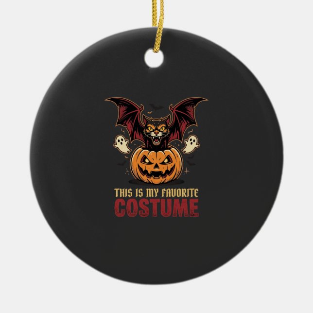 Halloween Kostym Monster Pumpa Gotisk Vektor De Julgransprydnad Keramik (Framsidan)