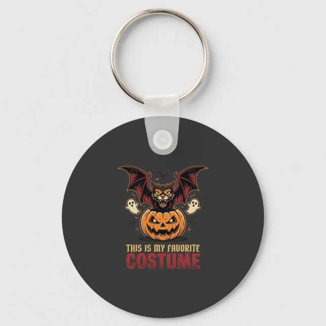 Halloween Kostym Monster Pumpa Gotisk Vektor De Nyckelring (Framsida)